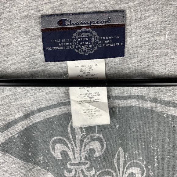 Champion Varsity Track Jacket SpellOut Retro Vintage Gray Silver Mens size large - Picture 11 of 14
